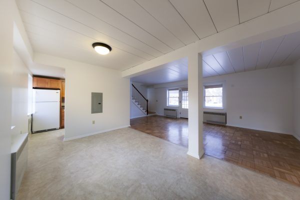 The living room in a 3 Bedroom University Houses apartment.