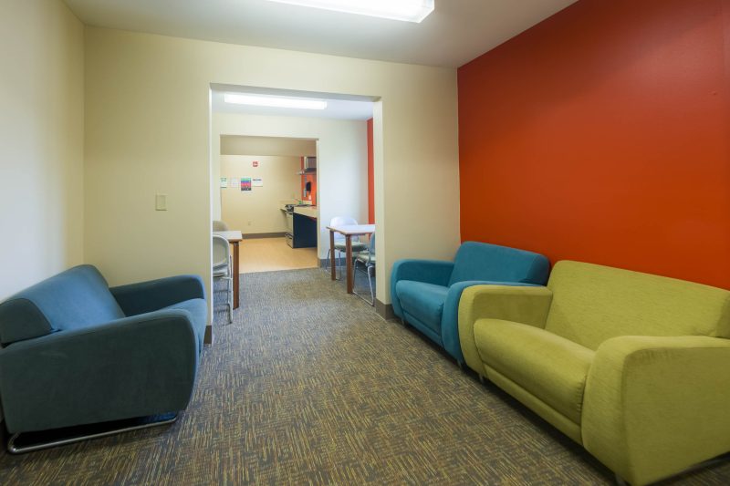 Merit floor lounge and kitchen