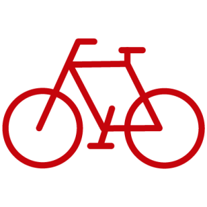 Red bicycle line icon