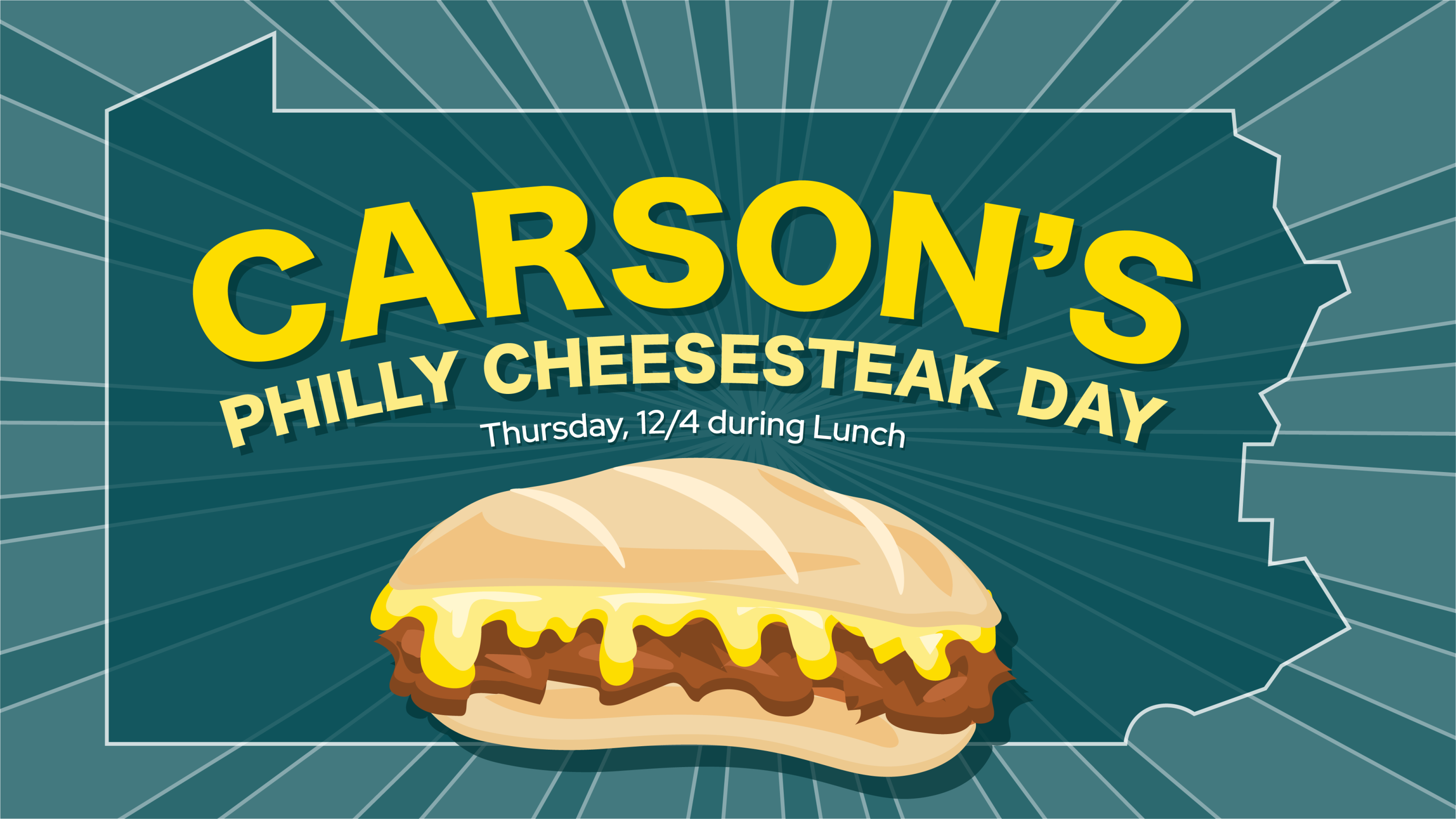 Carson's Philly Cheesesteak Day special event design
