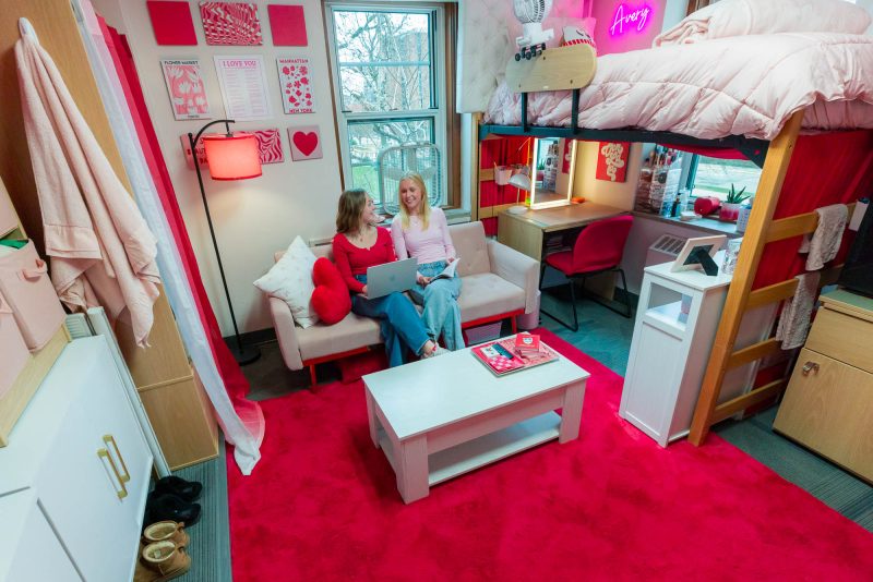 Winners of the 2025 Best Room Contest in their room in Slichter Residence Hall