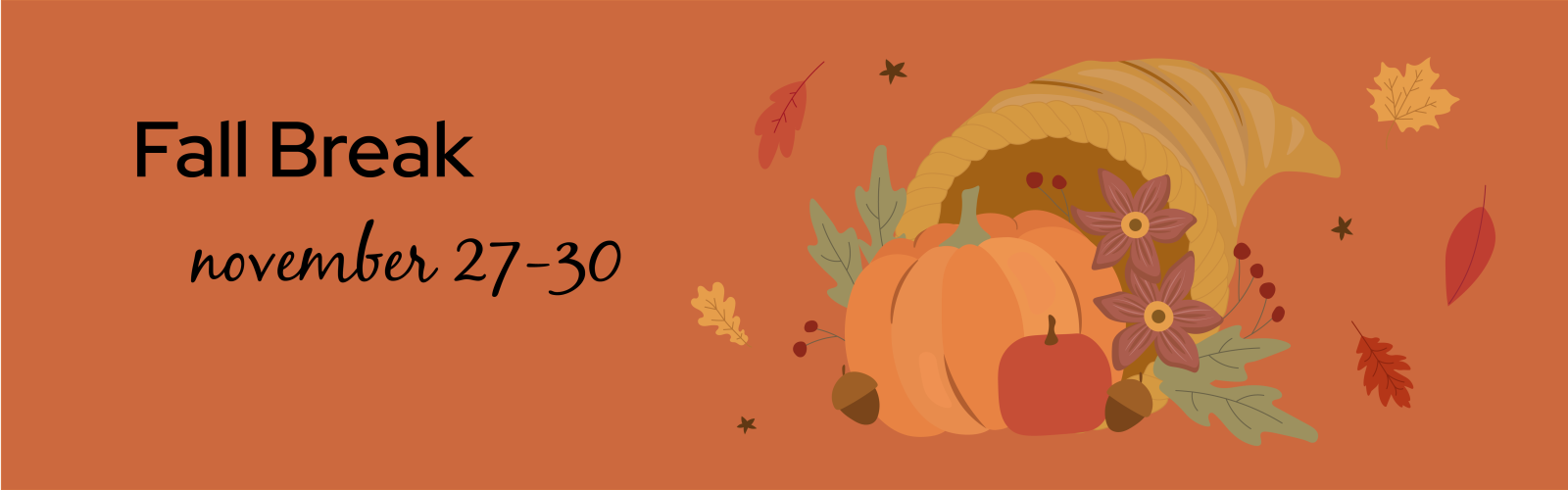 fall break hero image with orange, red and yellow colors