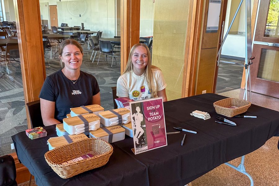 Team Potato Takeover Tabling Event with staff posing