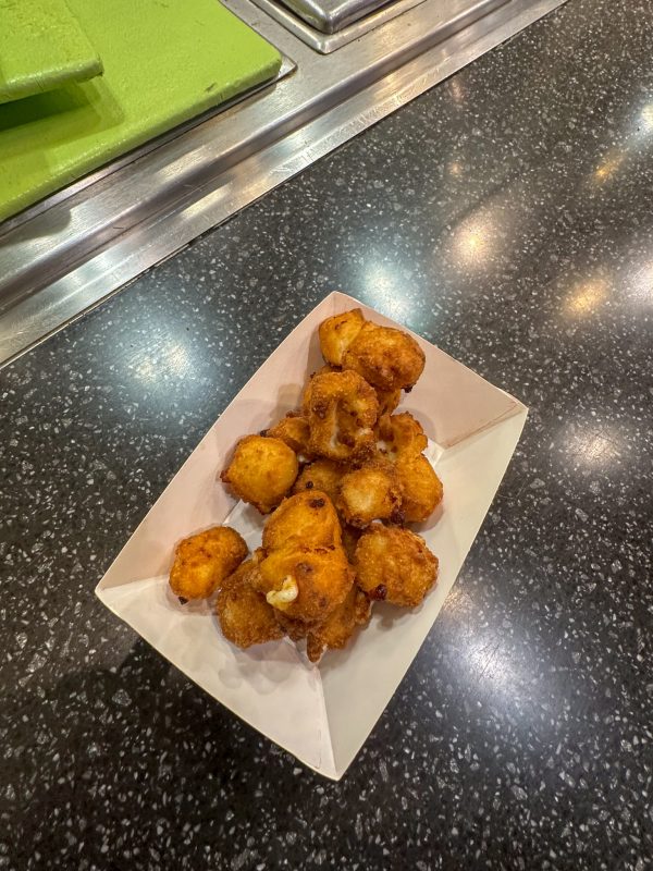 Close up shot of cheese curds