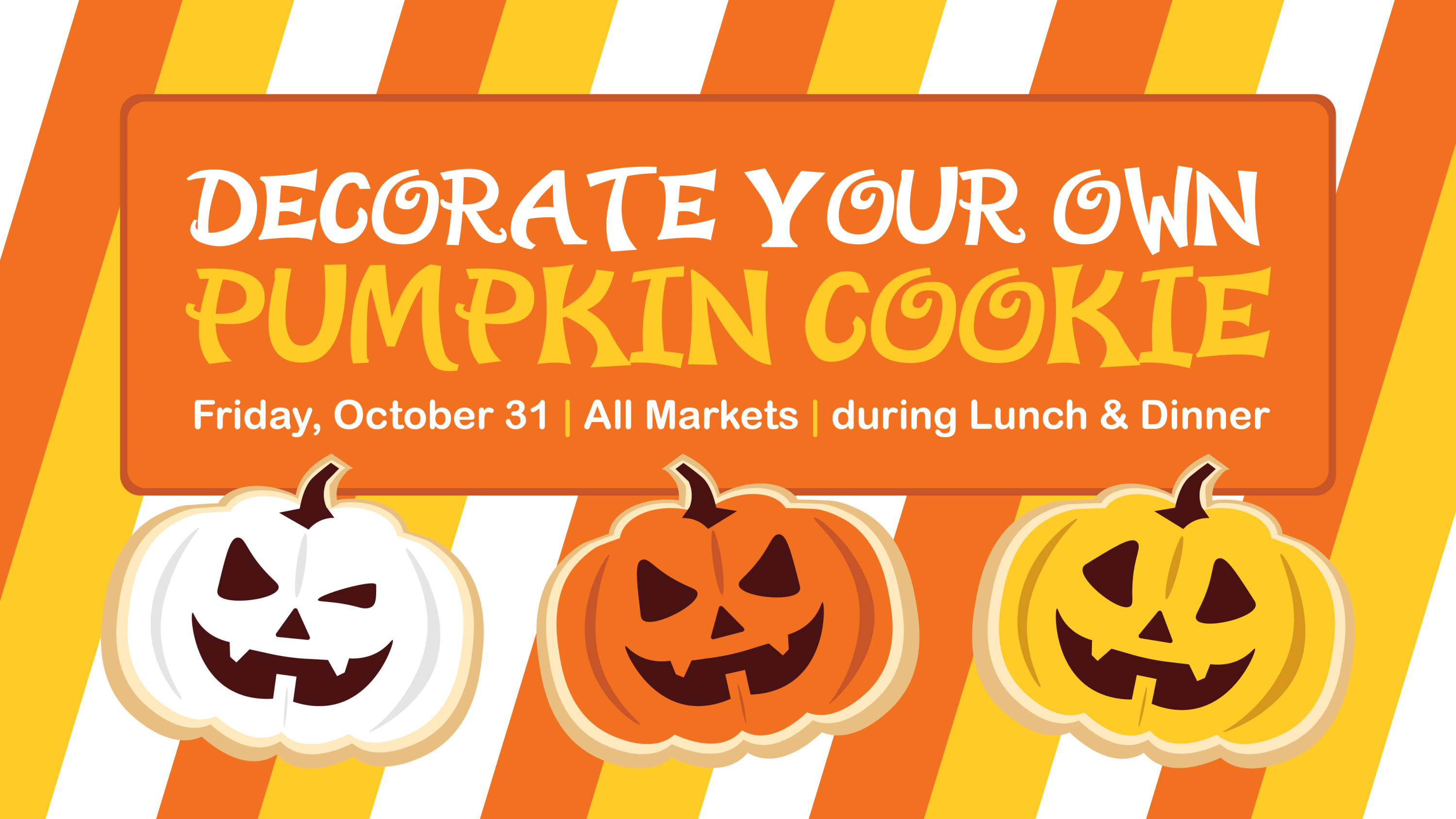 Decorate your own pumpkin cookie dining event design