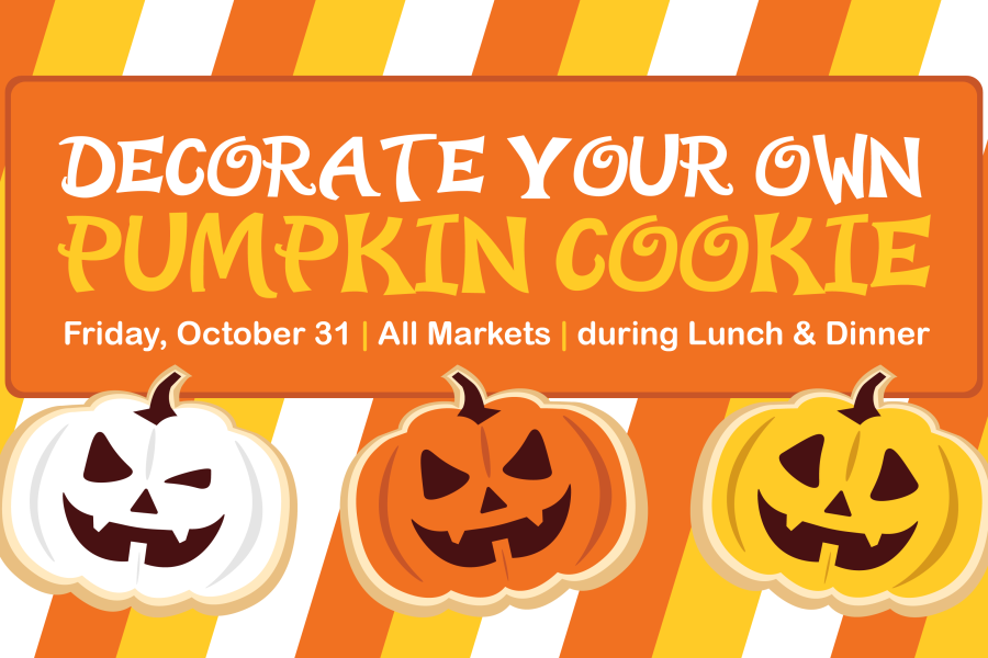 Decorate your own pumpkin cookie dining event design