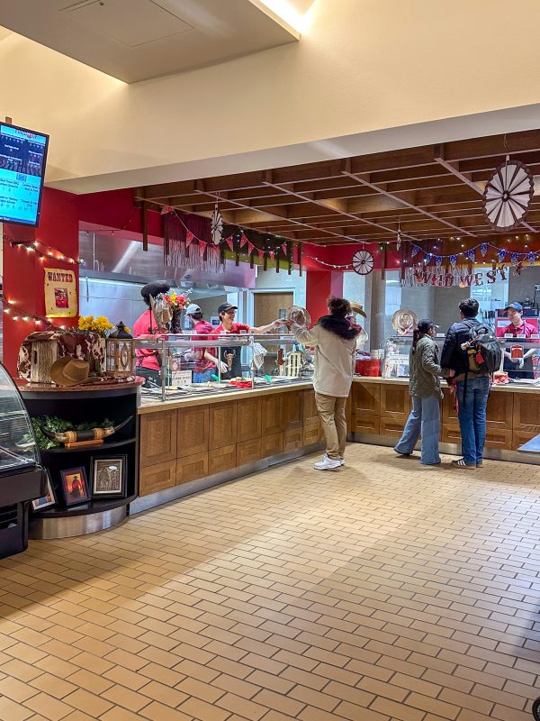 Students in line at The Western Hoedown special event at Carson's Market