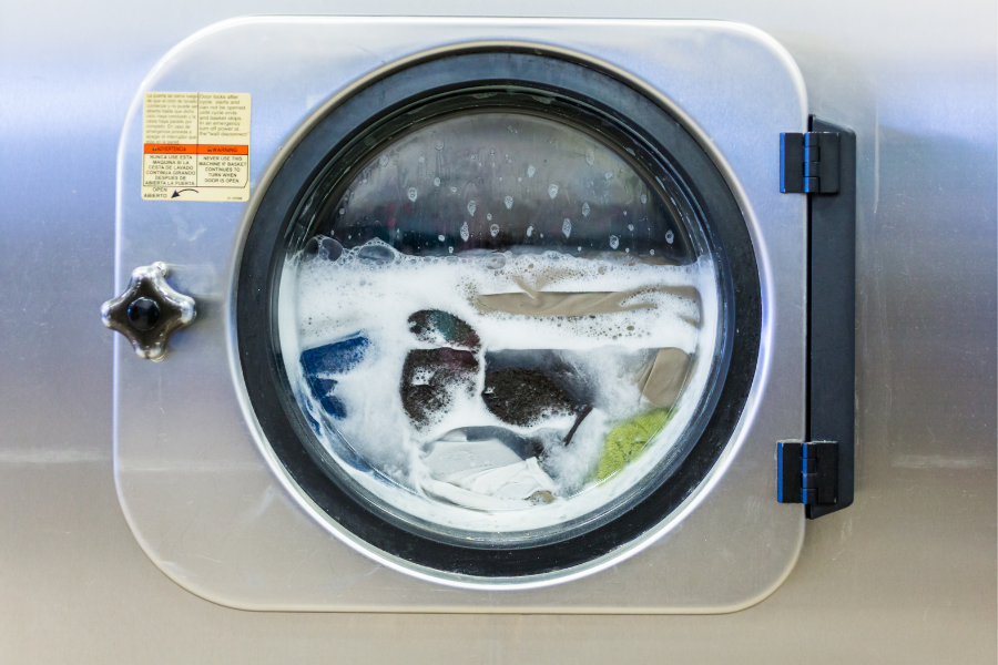 Washing machine in University Apartments.