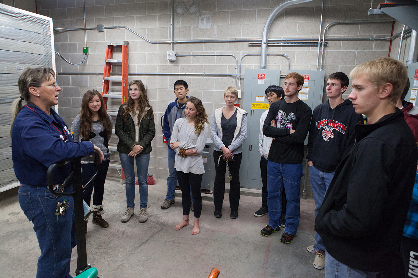 Greenhouse residents on a tour of Leopold Hall