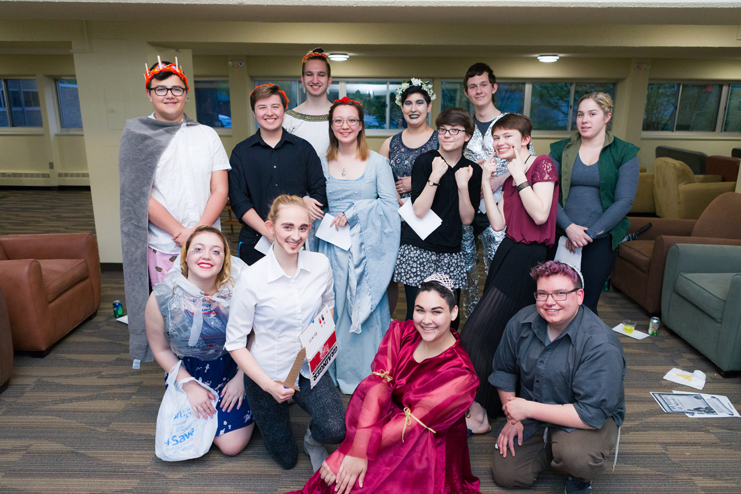 Open House residents posing at their medieval murder mystery party