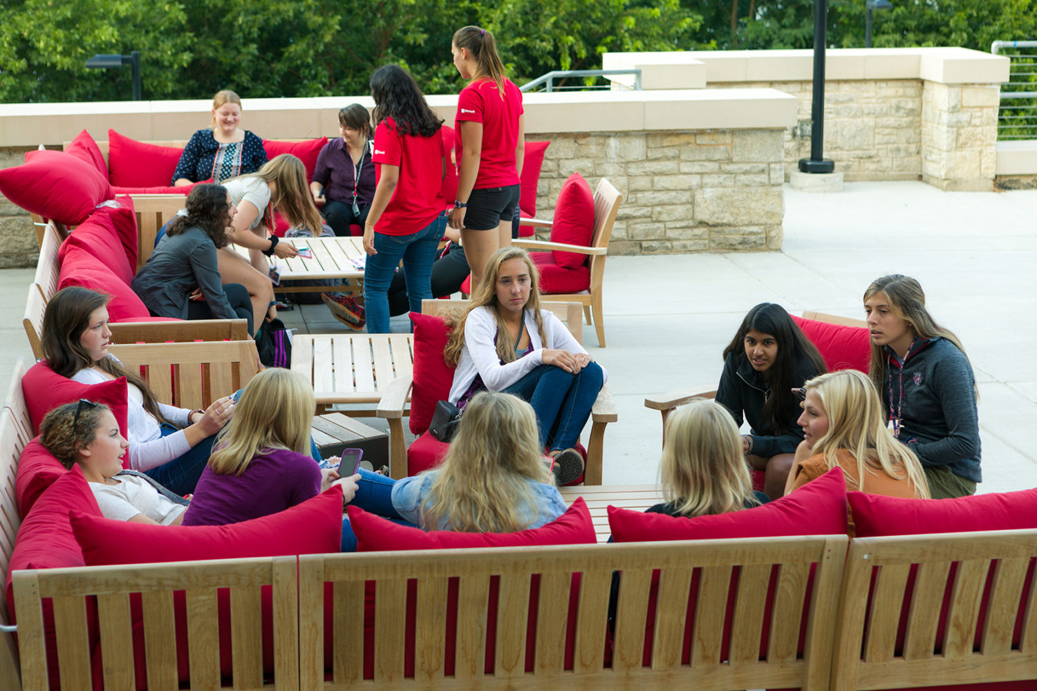 WISE residents chat at their convocation barbecue