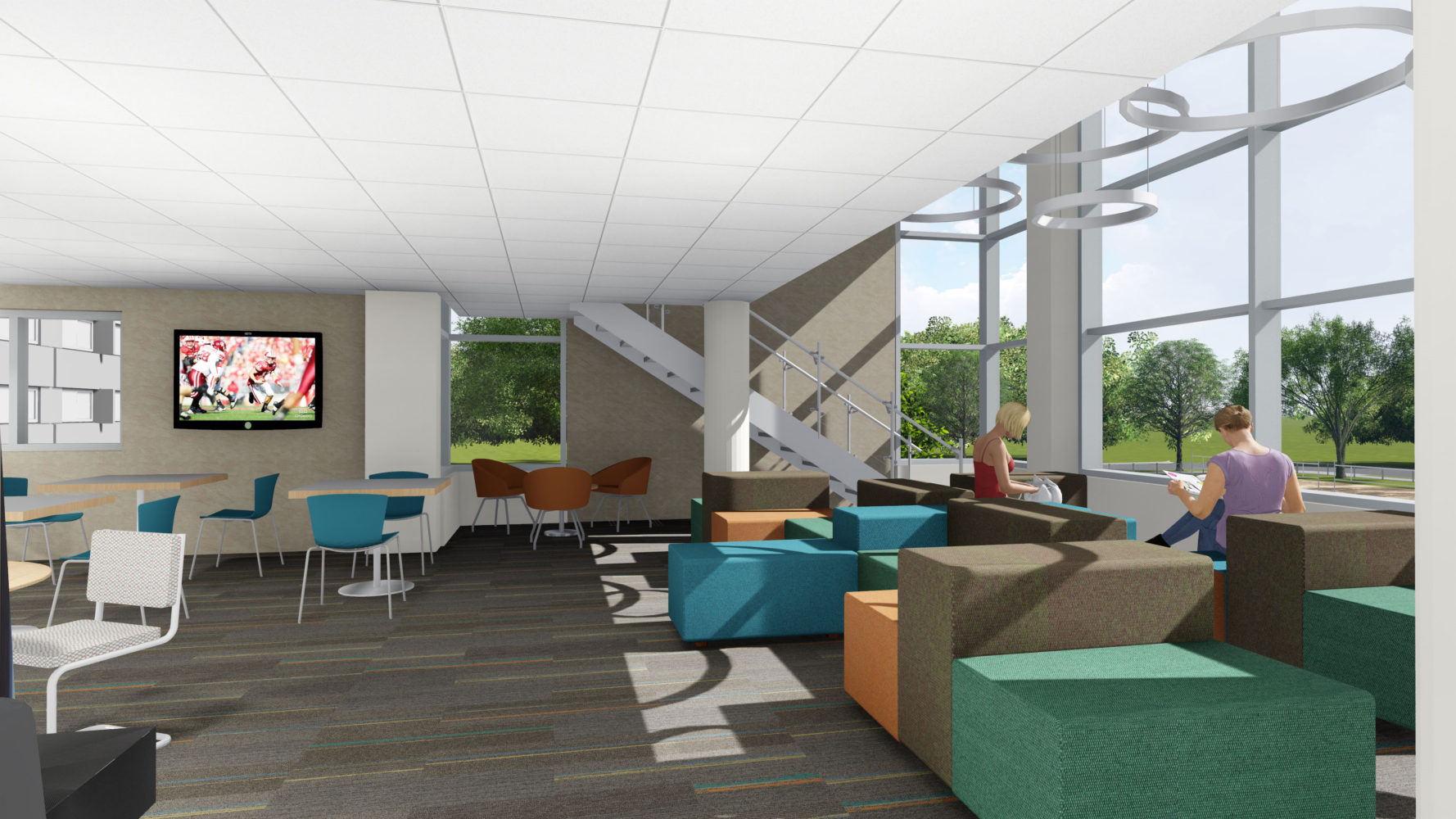 Rendering of a Witte lounge from the first floor