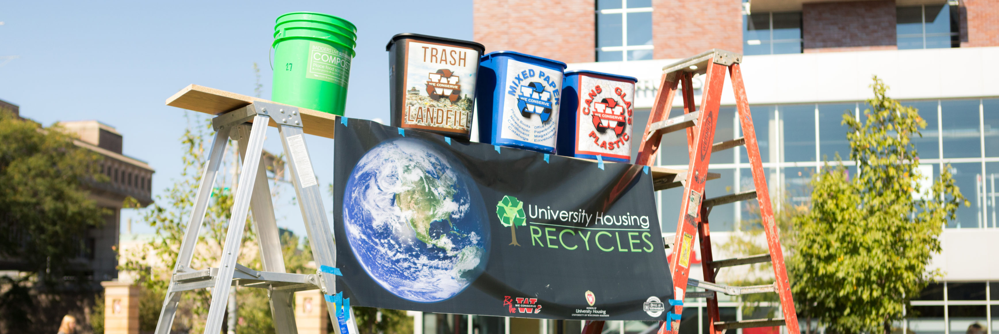 Display featuring different methods of waste reduction at sustain-a-bash 2017.
