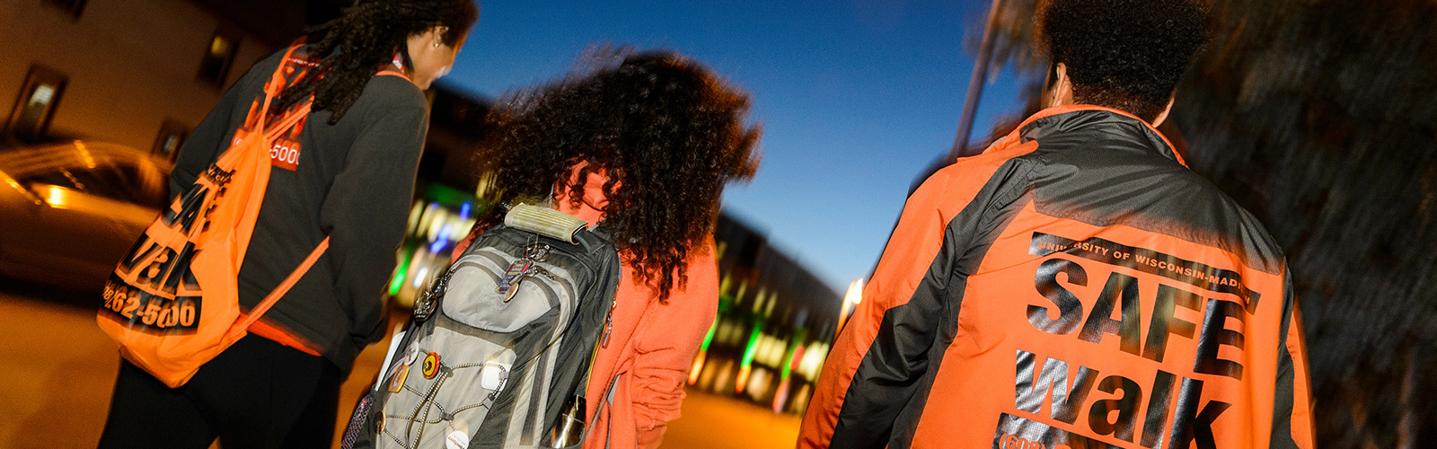 SafeWalk escorting a student at night