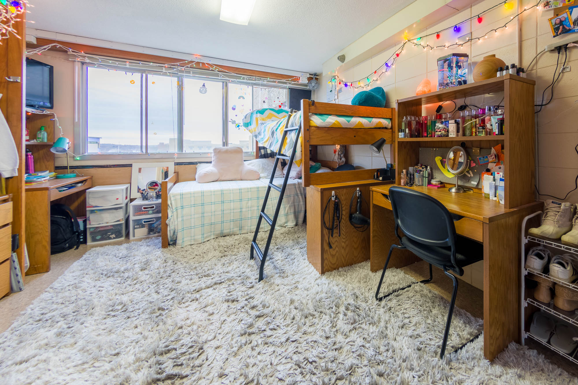 A double room in Sellery Residence Hall in 2019