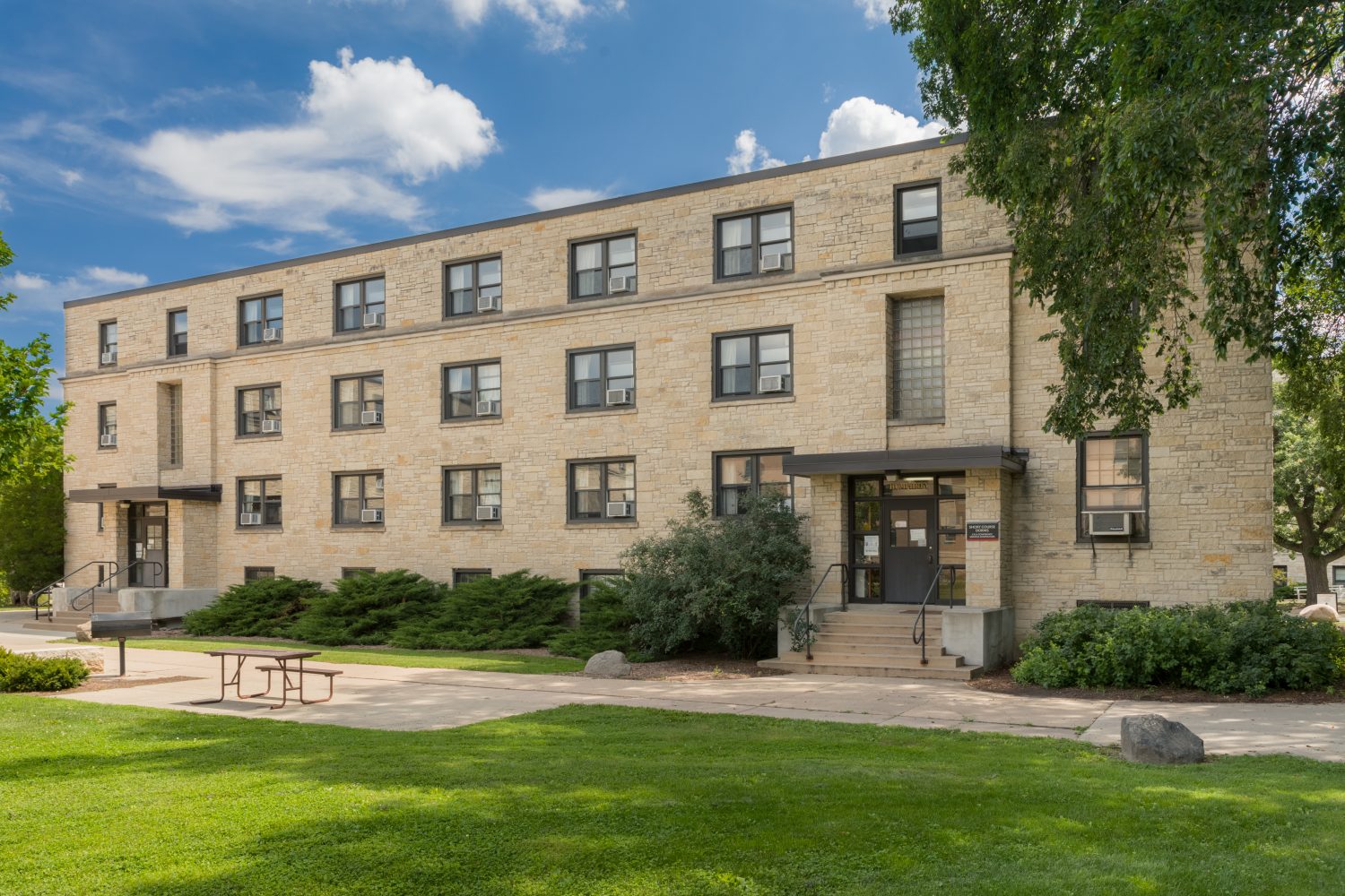 Exterior photo of Humphrey Hall from the west