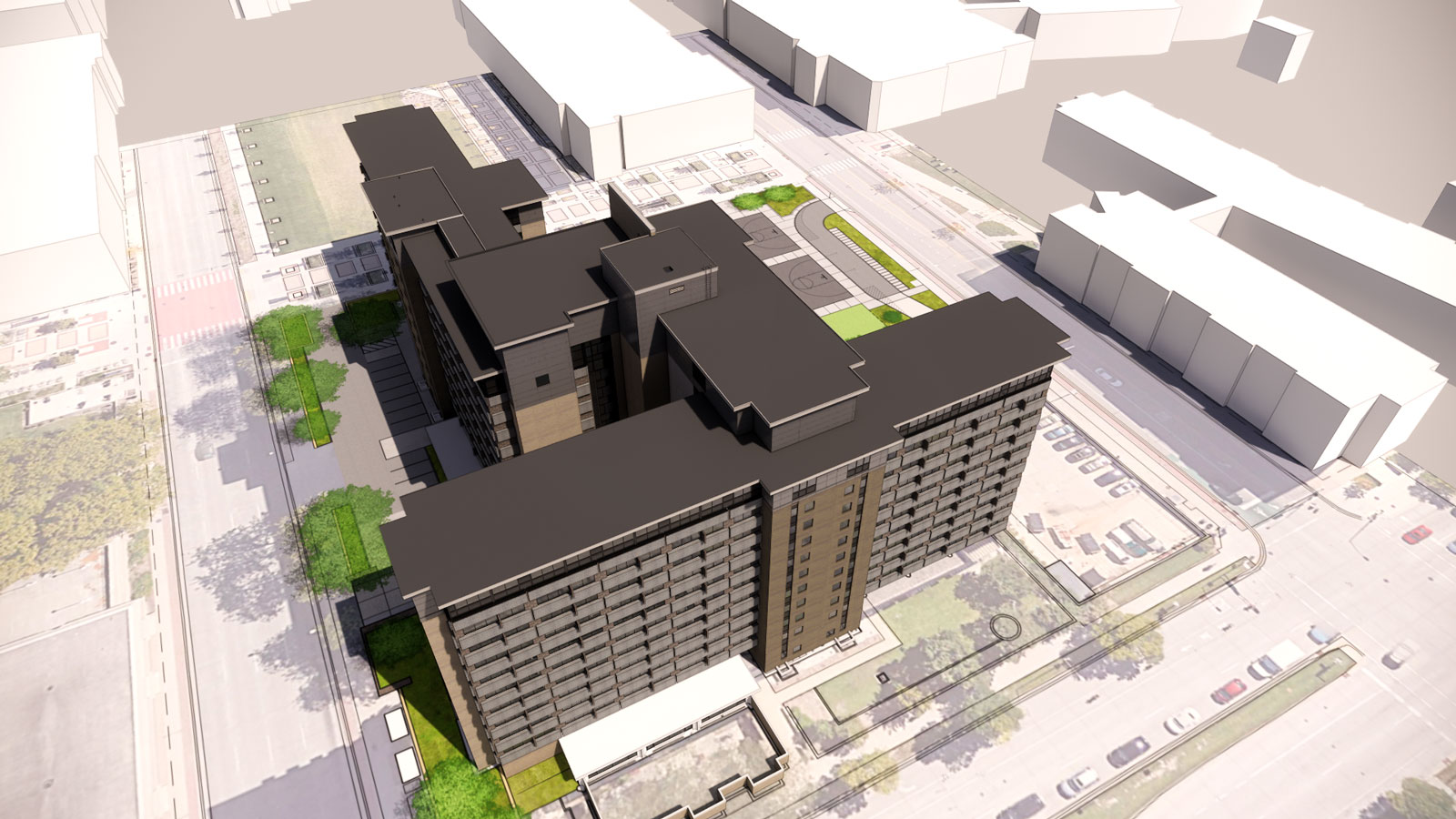 Rendering of the Sellery Hall renovation's rooftop