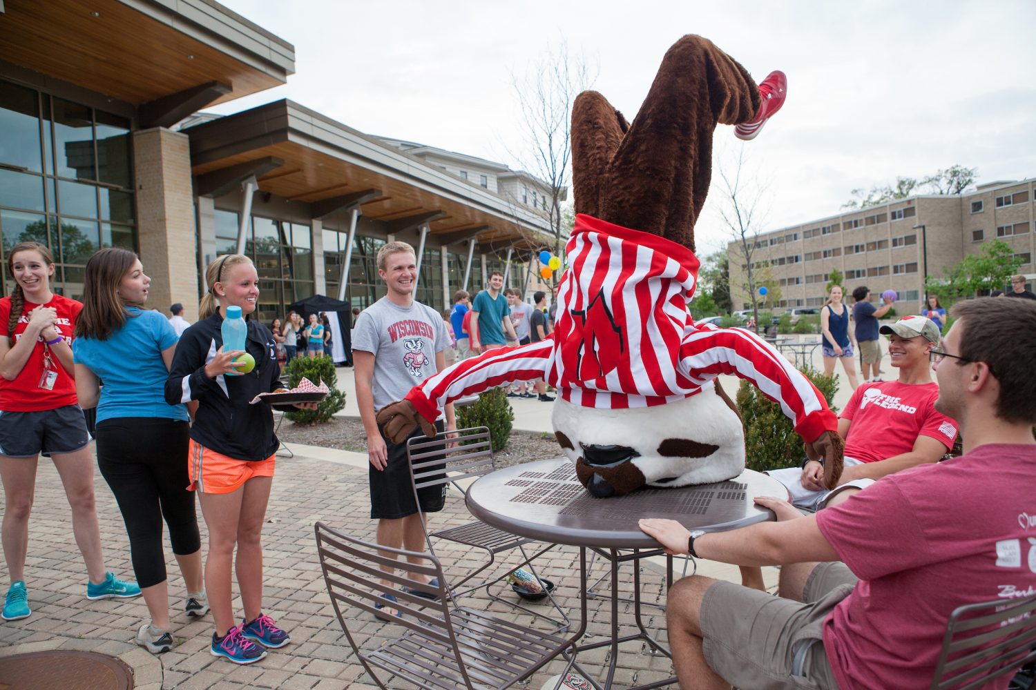 Bucky showing off for residents at Devocation