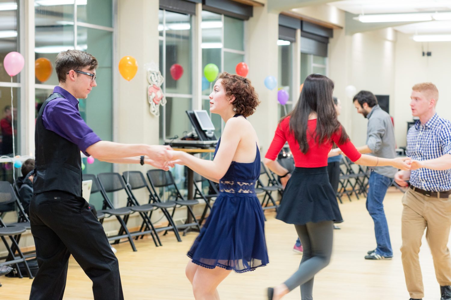 Residents dance together at the BLC Spring Fling