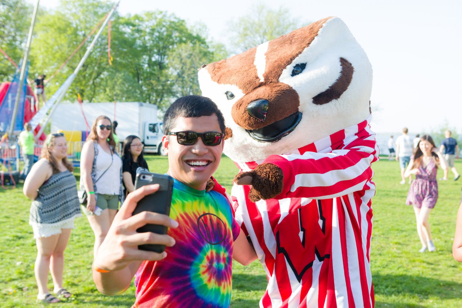 BLC resident with Bucky Badger
