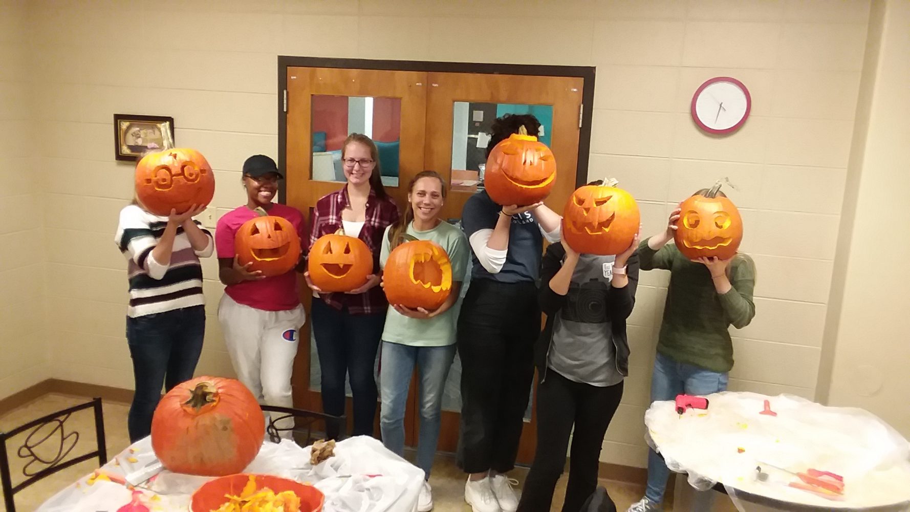 Pumpkin carving at the Liz McCarthy Roundtable