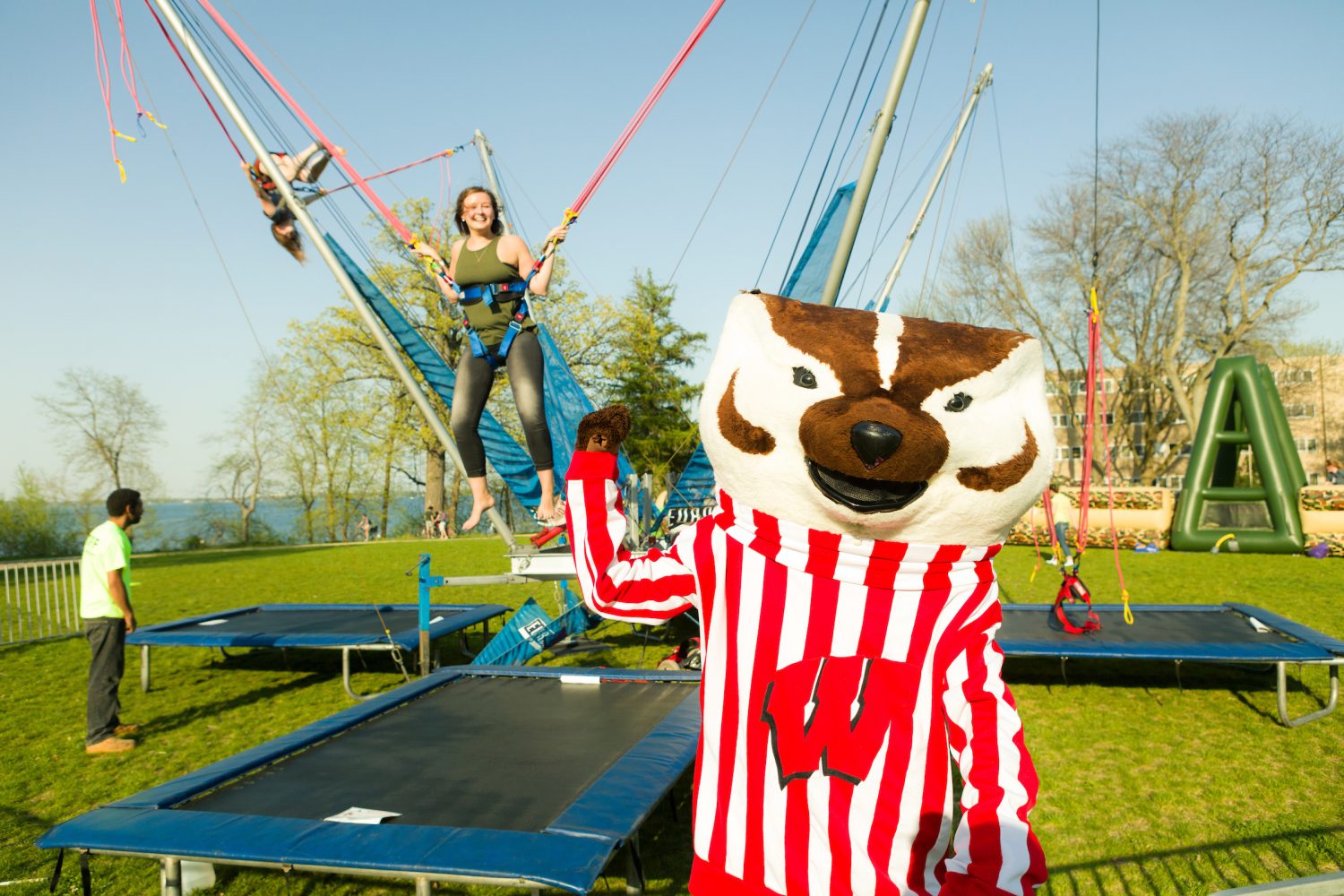 Bucky Badger and BLC resident at Devocation