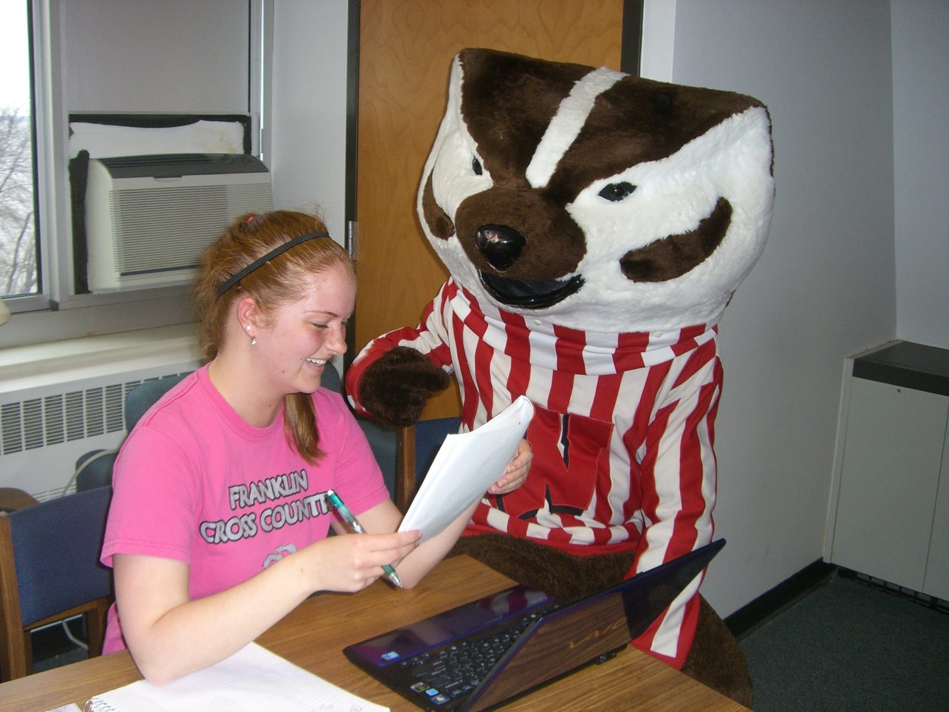 Bucky Badger with another BLC resident
