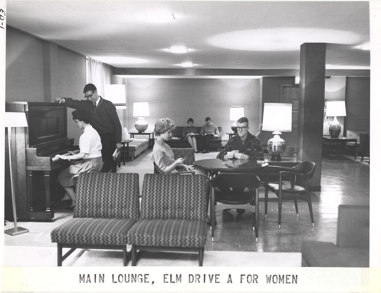 Bradley residents gather in a lounge