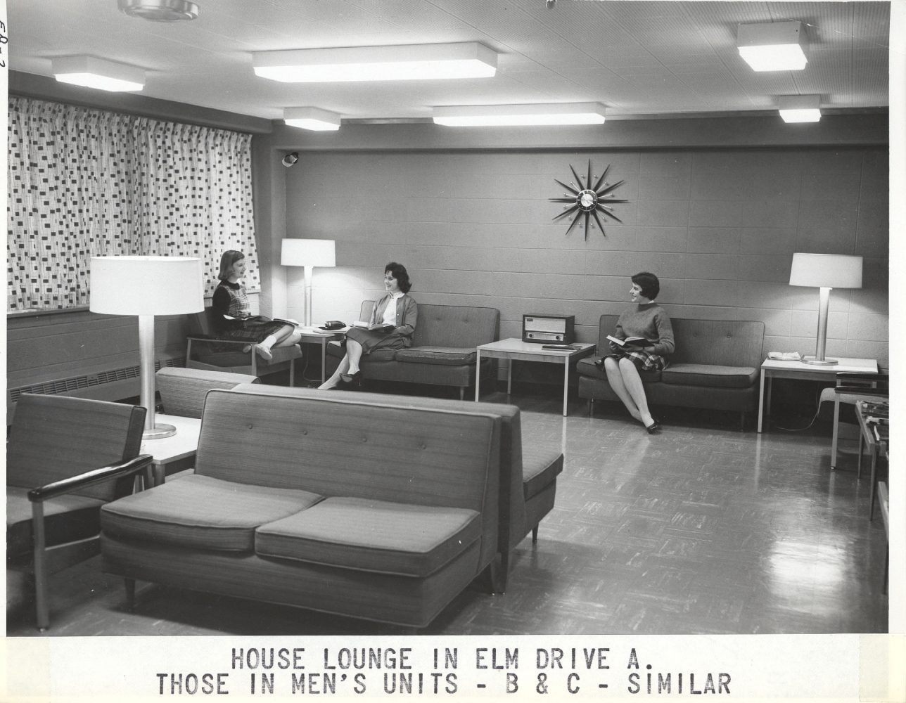 Bradley residents study in a lounge