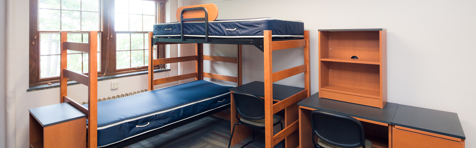 Loftable furniture is pictured in a Kronshage Residence Hall room