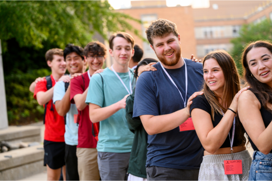 SOAR Students outside having fun together