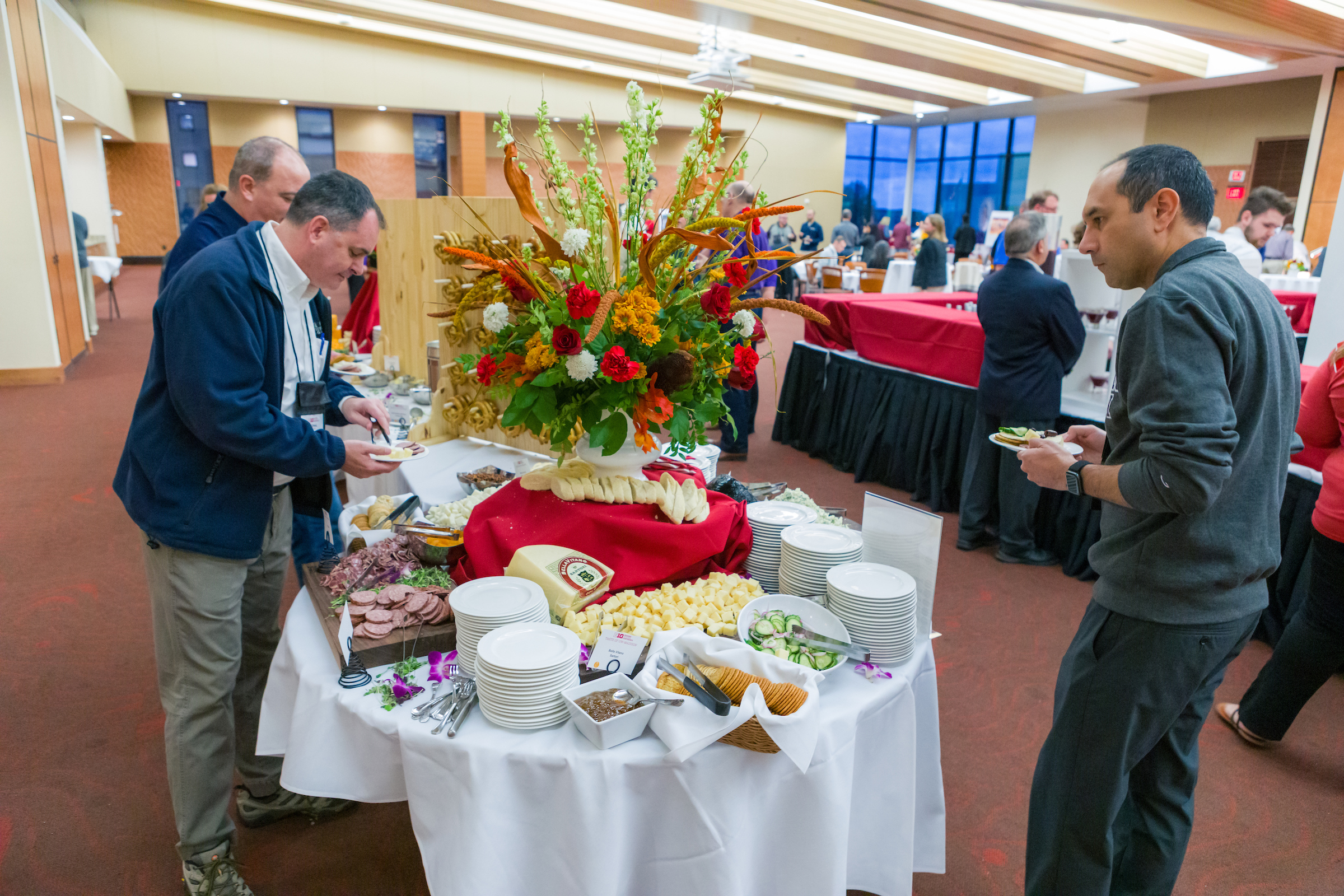 Catered food in room