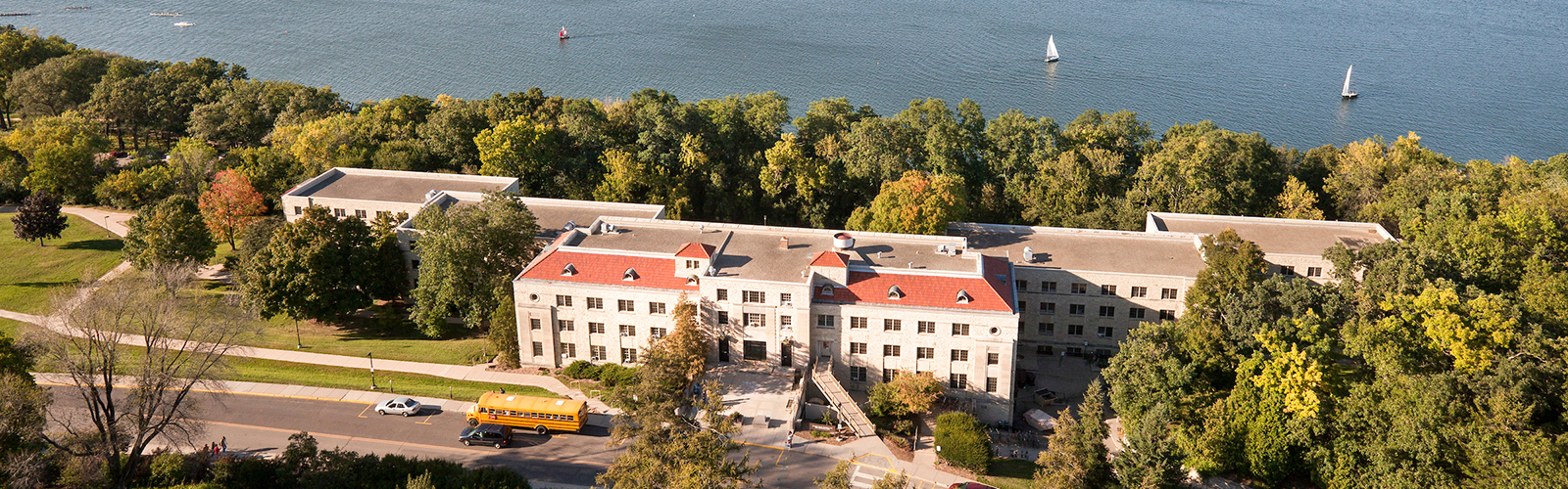 Waters Hall exterior in fall