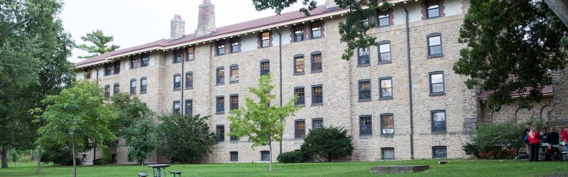 Tripp Hall exterior in summer