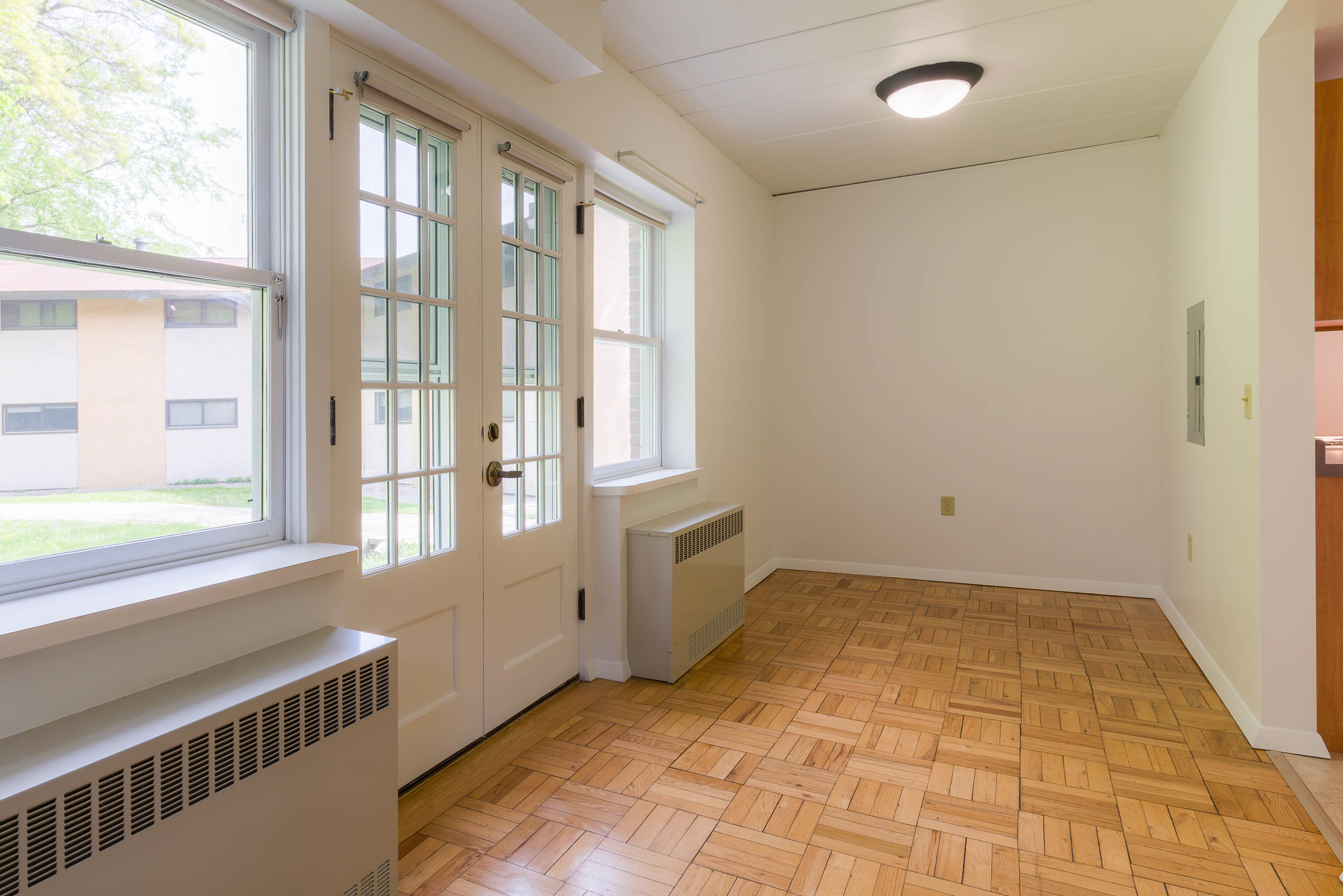 The dining room in a 1 Bedroom University Houses apartment.