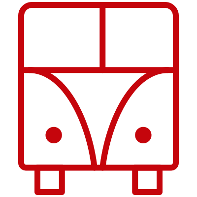 Red Front of Bus Icon