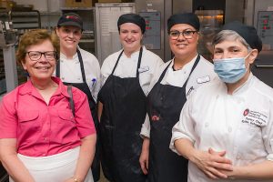 Chancellor Emerita Rebecca Blank meets with Dining staff at Gordon