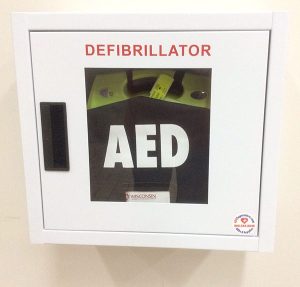 AED device installed in a UW-Madison building