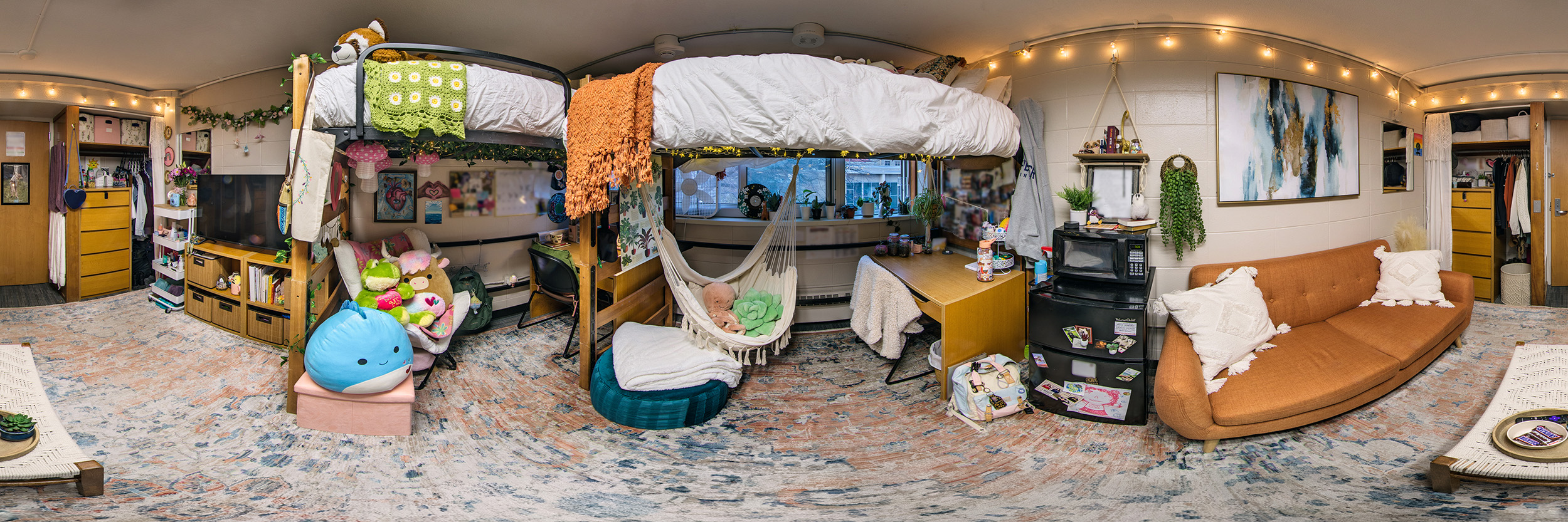 A double room in Cole Residence Hall