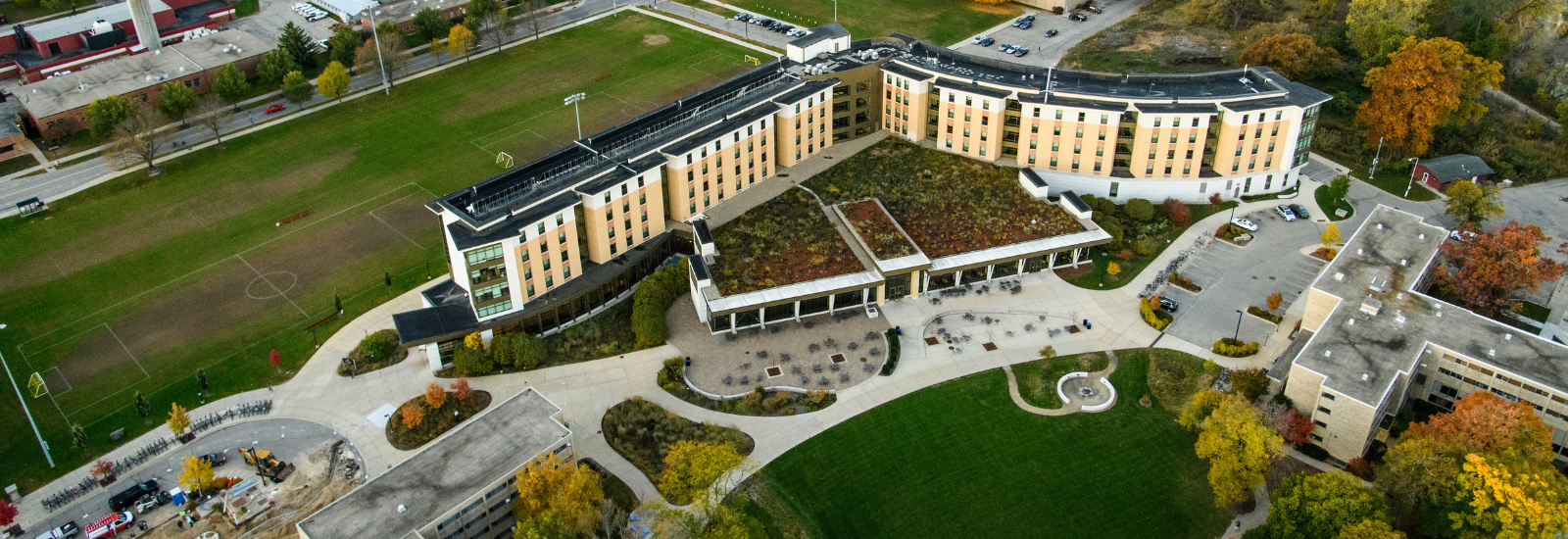ariel shot of Dejope hall