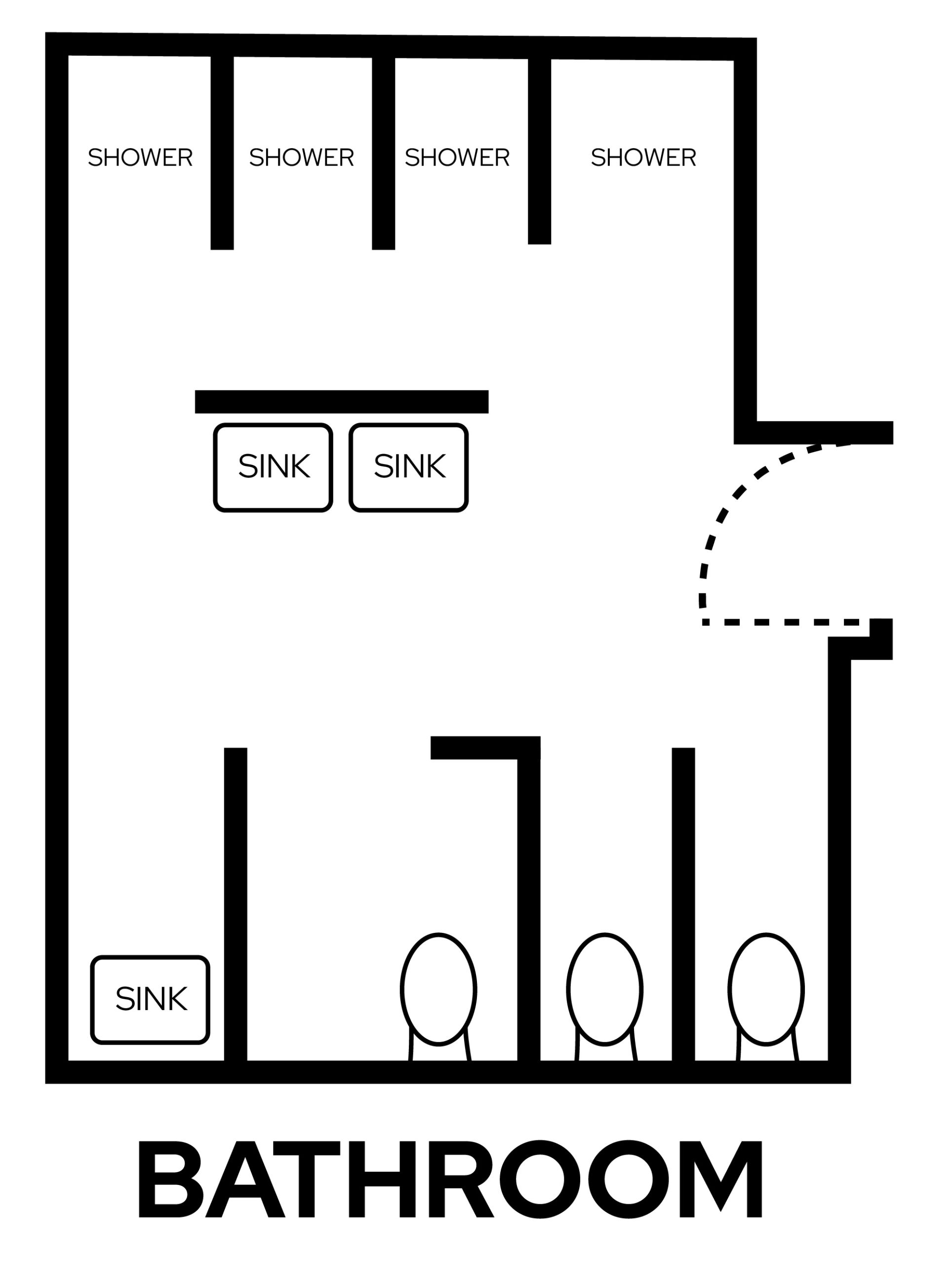 A 2d layout view of a bathroom in Kronshage.