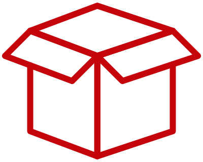 Red box line icon