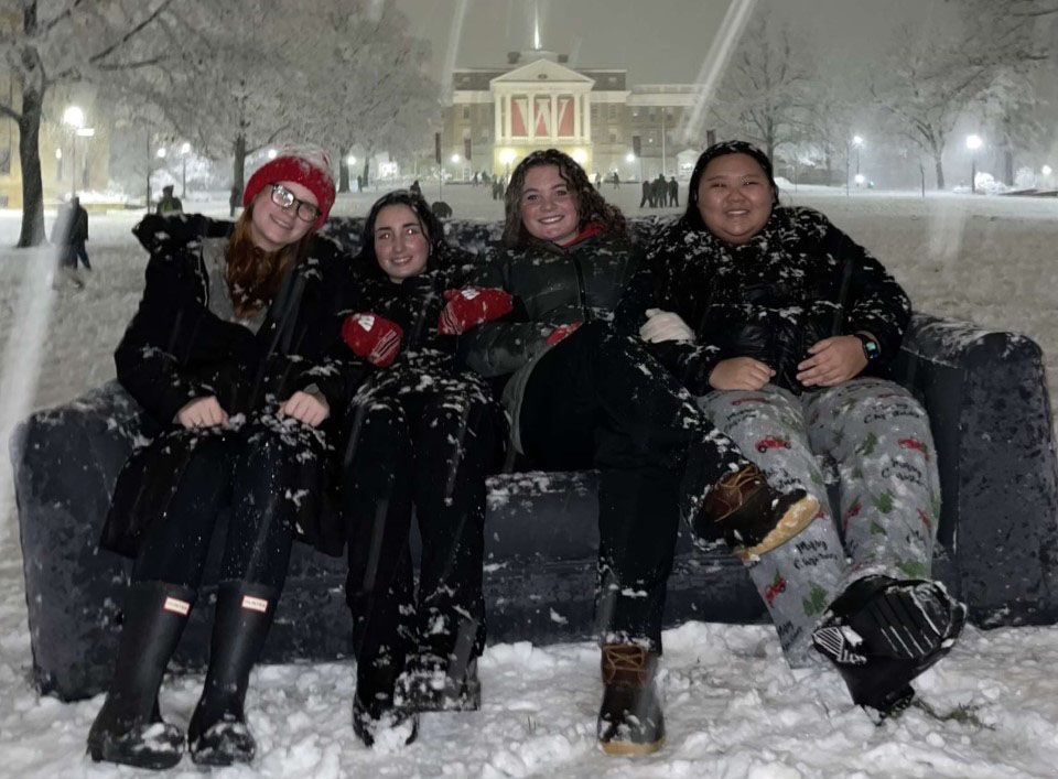 CRC students outside of Bascom Hall.