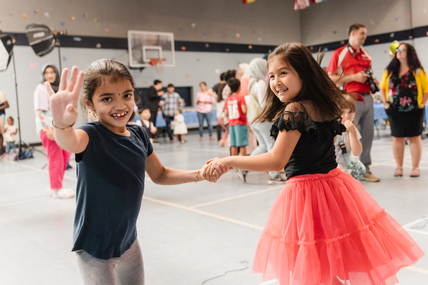 Two children dancing