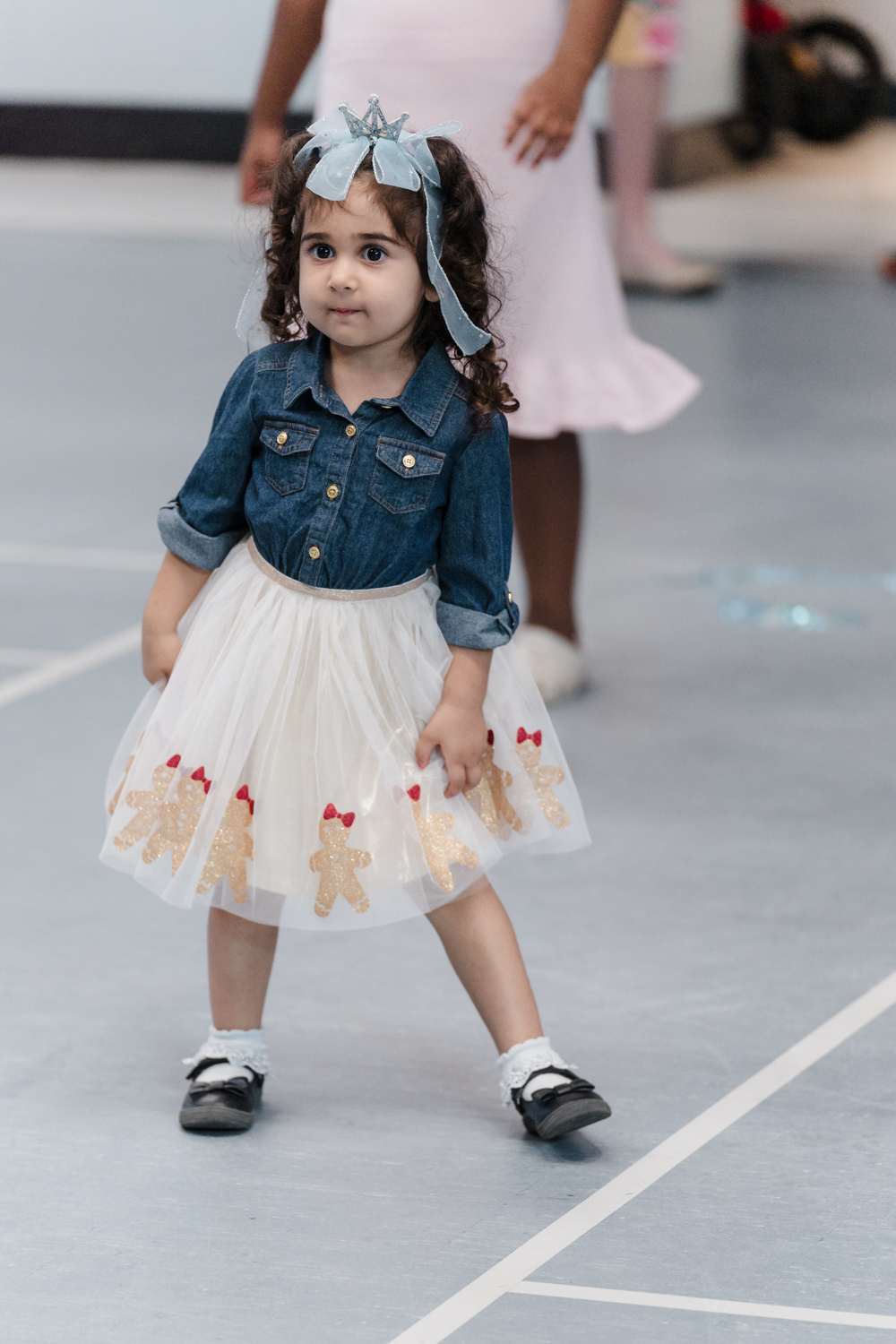 A young child dancing