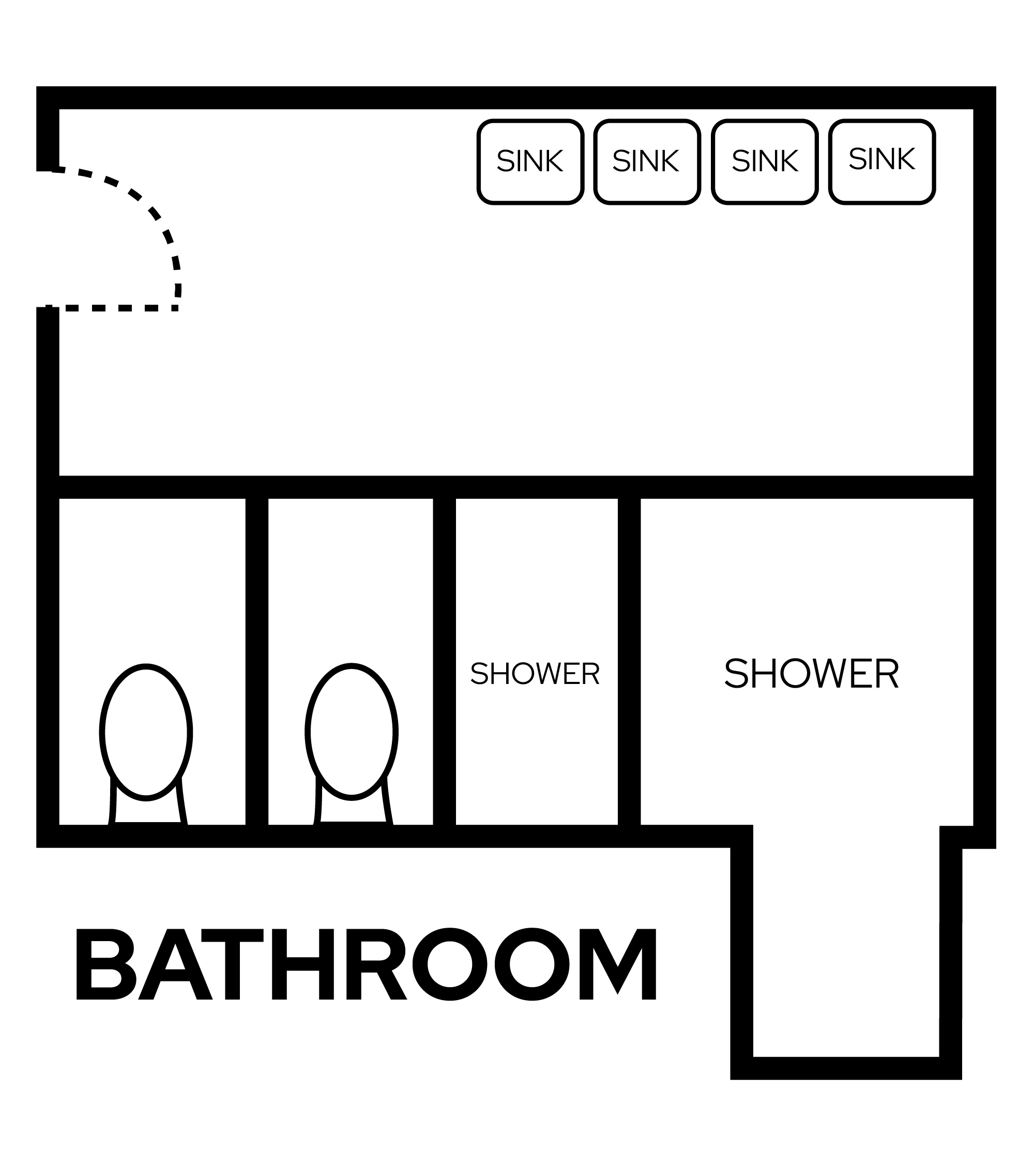 Adams/Tripp Communal Bathroom