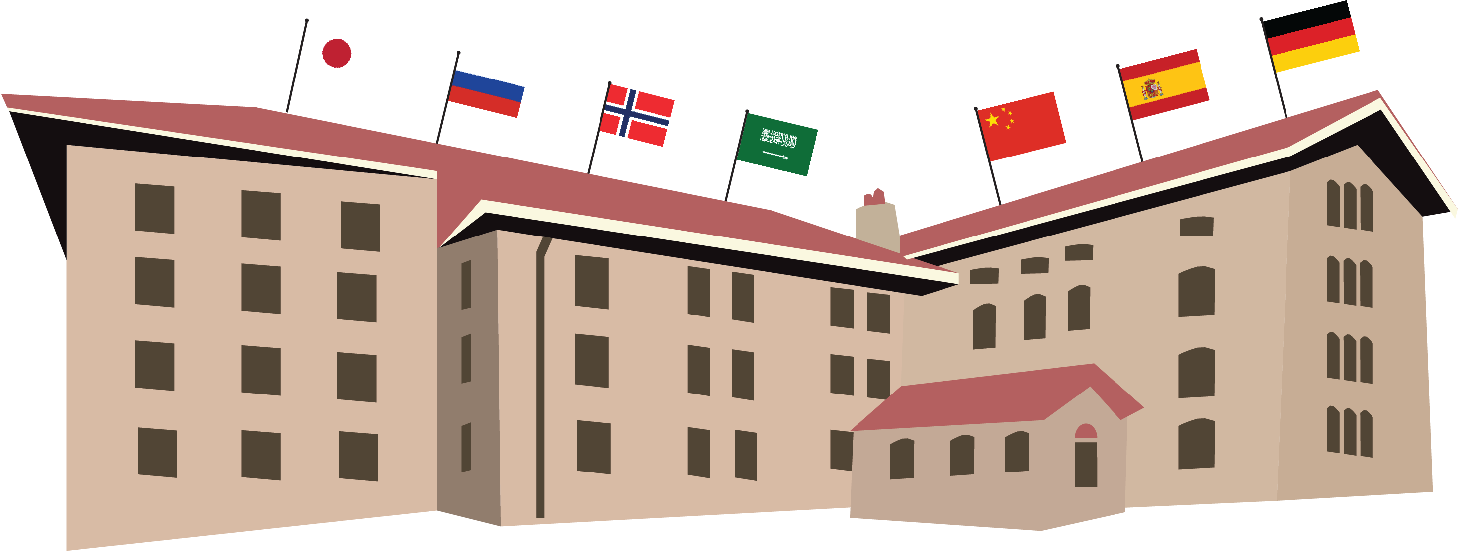 Digital drawing of Adams Residence Hall