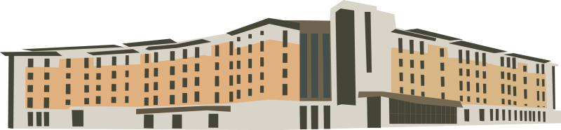 Digital drawing of Dejope Residence Hall