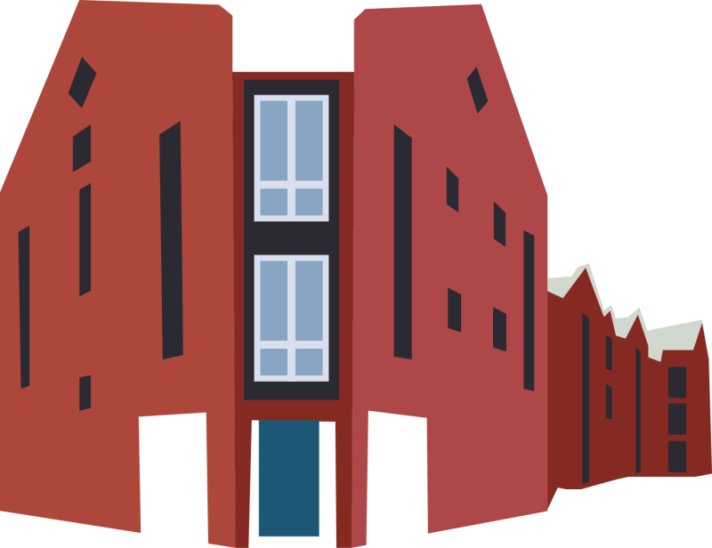 Digital drawing of Merit Residence Hall