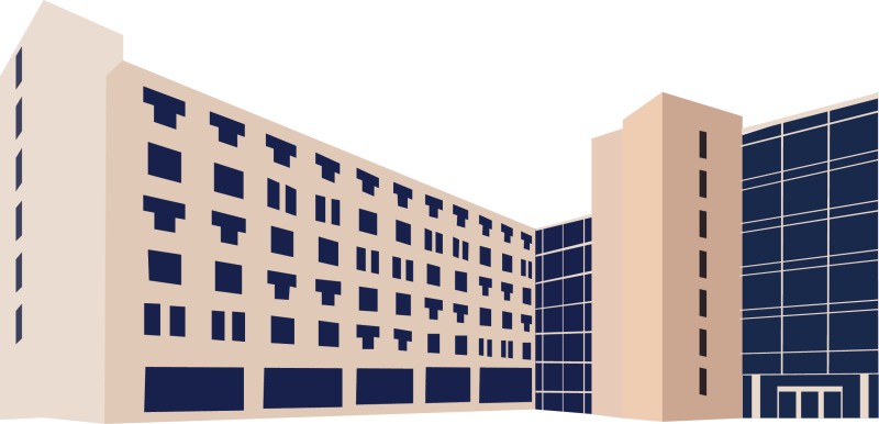 Digital drawing of Ogg Residence Hall